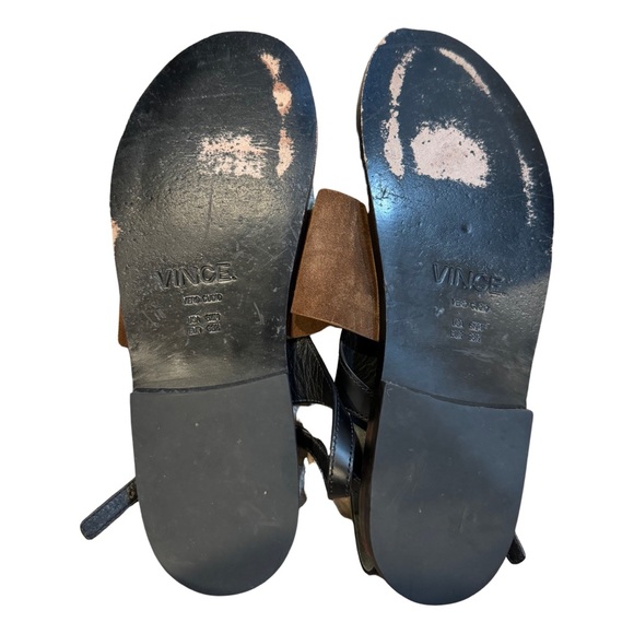Vince leather black and brown suede sandals size 8.5 - Picture 3 of 3